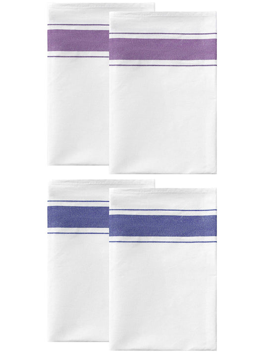 Unique Bargains Cotton Dish Clean Towels Kitchen Dishcloth Set Blue/Purple 20" x 28" - 4 pack