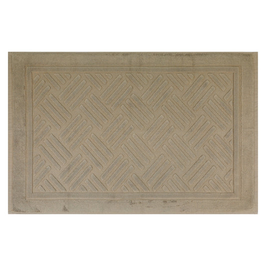 Unique Bargains Cotton Mat Towel Absorbent Floor Bath Rugs for Bathroom Khaki 20" x 32"