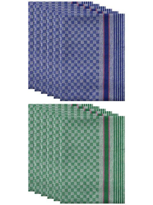 Unique Bargains Cotton Soft Waffle Weave Kitchen Dishcloths 15" x 25" Blue Green