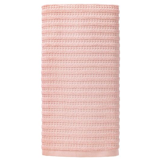 Unique Bargains Cotton Waffle Soft Absorbent Bath Towels Pink 55" x 28"