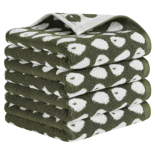 Unique Bargains Cute Cartoon Hand Towel Set Hand Towels for Kitchen, Bath Red 4-Piece