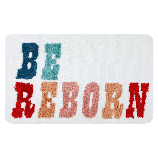 Unique Bargains Cute Letter Pattern Non-Slip Bath Rugs Soft Bath Floor Rug Beige 20" x 32"
