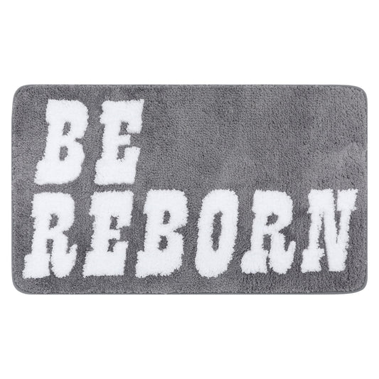 Unique Bargains Cute Letter Pattern Non-Slip Bath Rugs Soft Bath Floor Rug Grey 20" x 32"