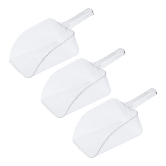 Unique Bargains Easy Clean Plastic Kitchen Use Ice Scoop Clear-3PCS 14.2*6.1inch