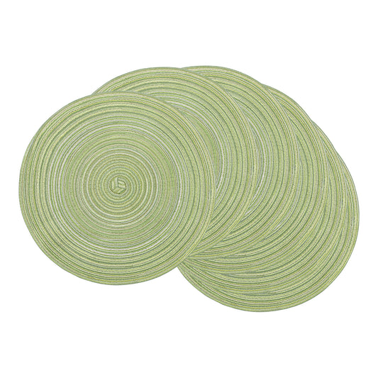 Unique Bargains Farmhouse Placemats Set of 6 Woven Placemats Green