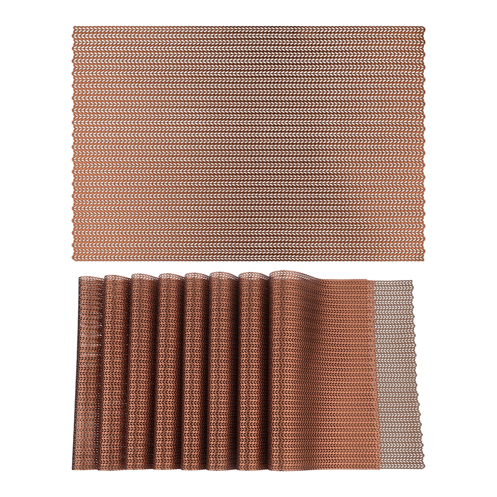 Unique Bargains Farmhouse Placemats Set of 8 for Dining Table Decor Brown 18x12in