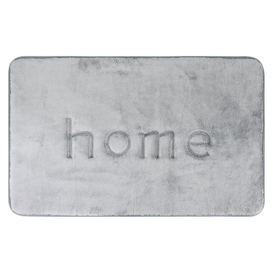 Unique Bargains Funny Letters Bath Rugs Non Slip Washable Bath Mats Grey 20" x 32"