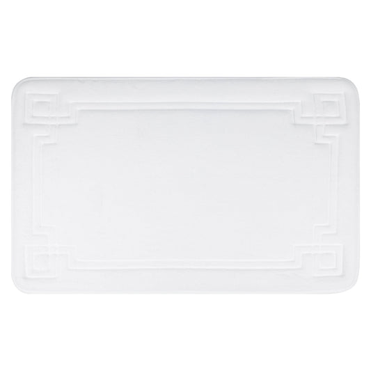 Unique Bargains Geometric Pattern Bath Mat Non-Slip Back Washable Bath Rug White 20" x 32"