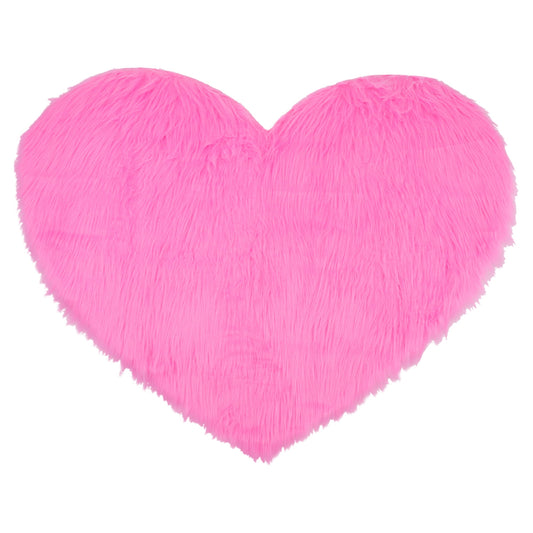 Unique Bargains Heart Shape Soft Absorbent Bath Rugs Pink 28" x 36"