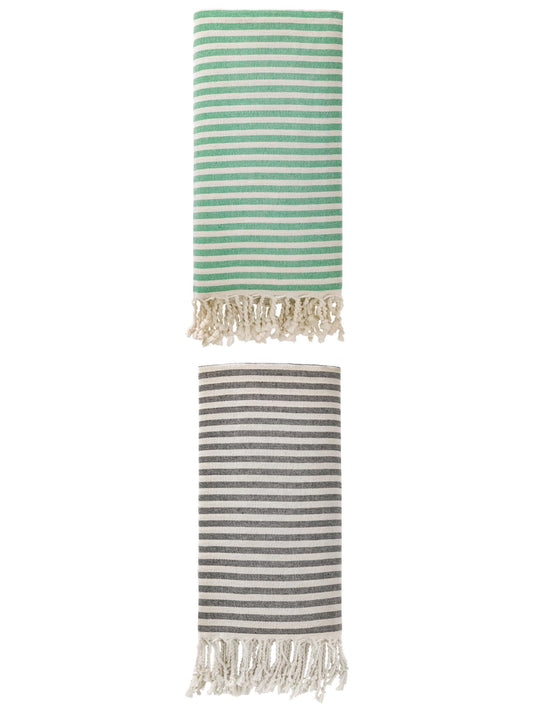 Unique Bargains Lightweight Sand Free Quick Dry Turkish Towel Black/Orange 71"x40"