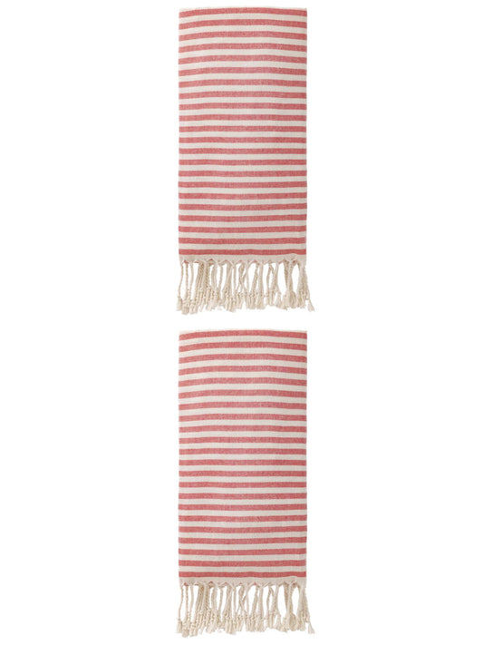 Unique Bargains Lightweight Sand Free Quick Dry Turkish Towel Red 71"x40"