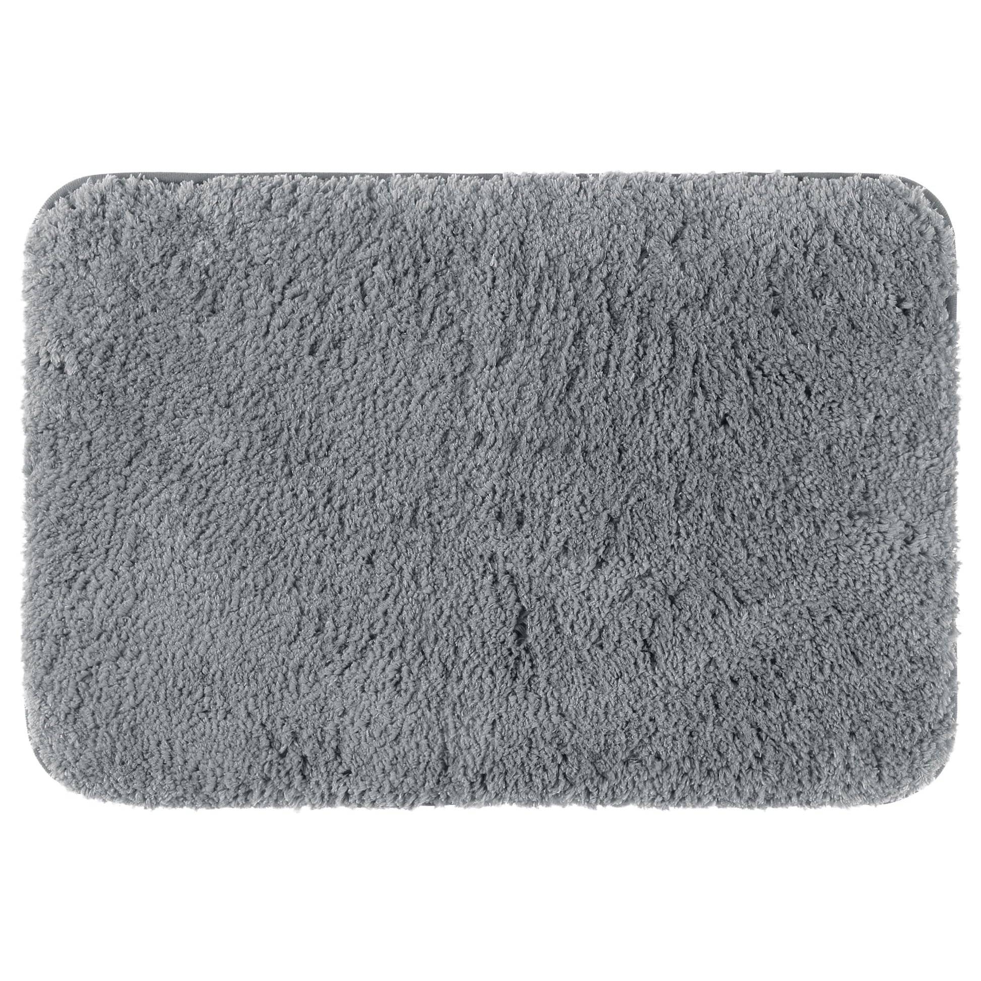 Unique Bargains Luxury Bath Mat Rug Solid Plush Shaggy Bath Carpet Floor Grey 16"x24"