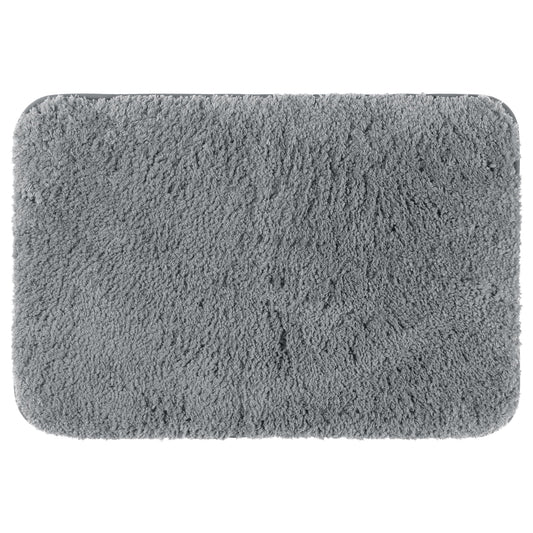Unique Bargains Luxury Bath Mat Rug Solid Plush Shaggy Bath Carpet Grey 20"x32"