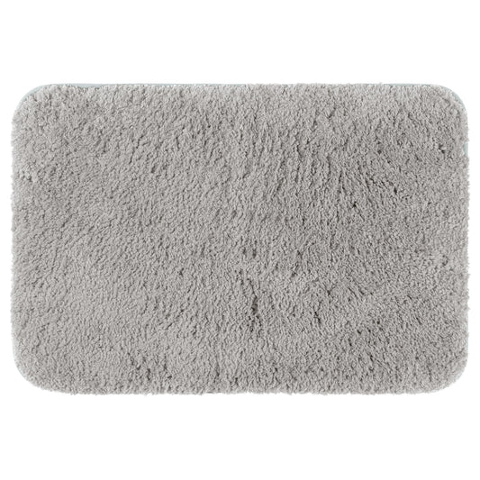 Unique Bargains Luxury Bath Mat Rug Solid Plush Shaggy Bath Carpet Light Grey 20"x32"