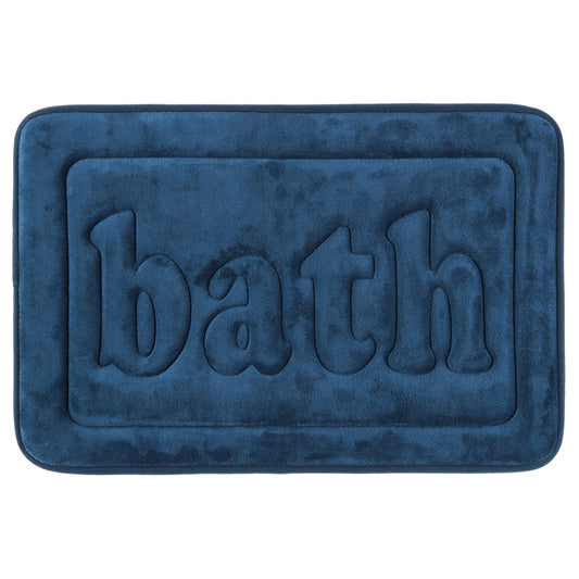 Unique Bargains Memory Foam Absorbent Quick Dry Bathroom Rugs Non Skid Bottom Bath Mat White 20"x32"