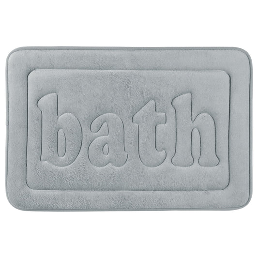 Unique Bargains Memory Foam Absorbent Quick Dry Bathroom Rugs Non Skid Bottom Bath Mat Light Grey 16"x24"