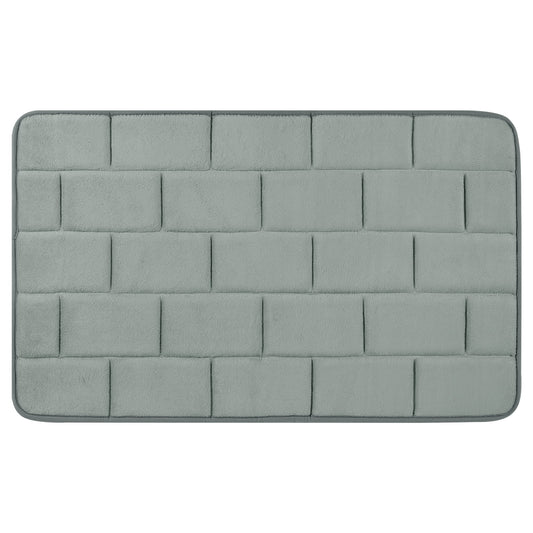 Unique Bargains Memory Foam Bath Mat Soft Absorbent Bathroom Rug Non-Slip Thick Dry Fast Light Gray 20" x 32"