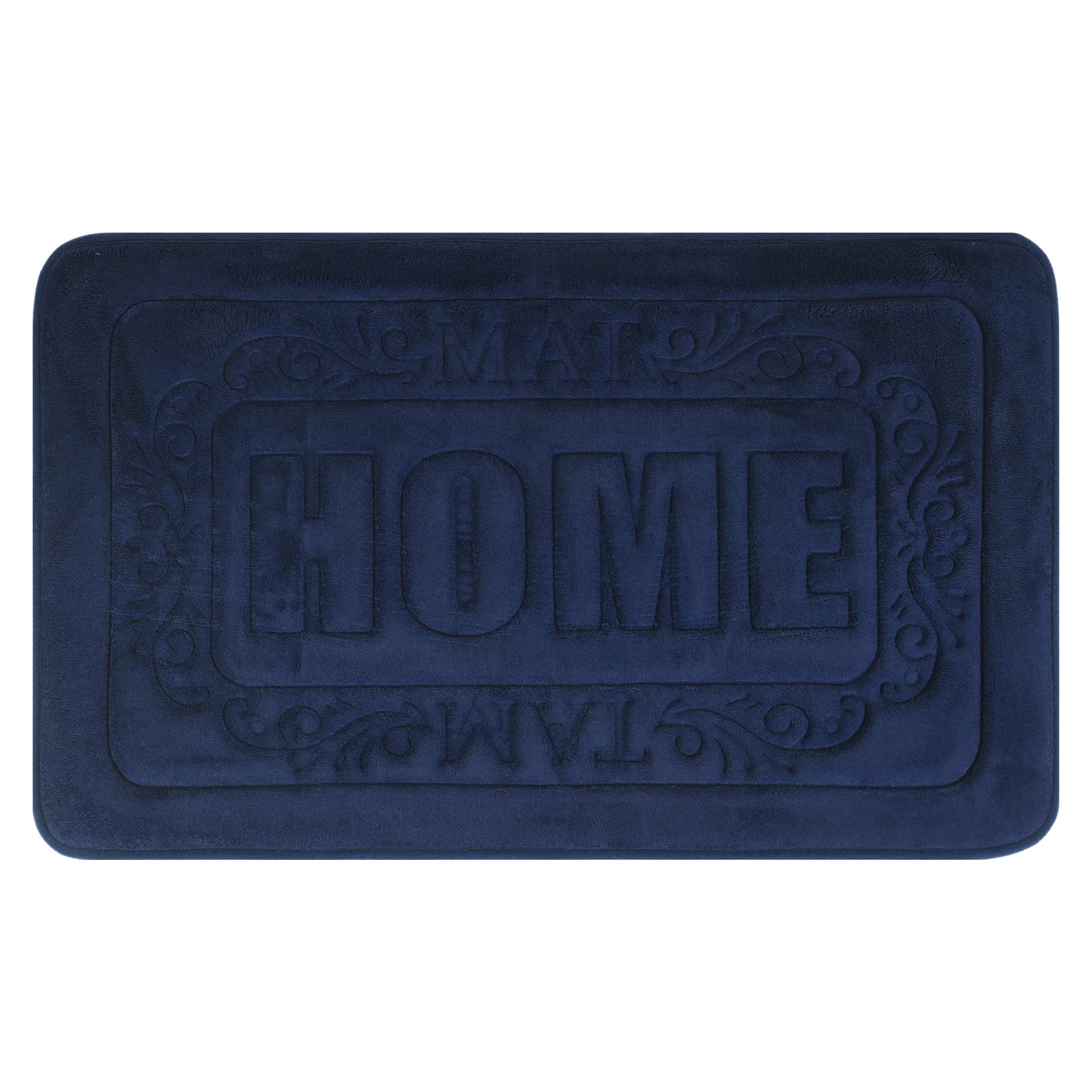 Unique Bargains Memory Foam Bath Mat Soft Non Slip Rug Blue 18" x 26"
