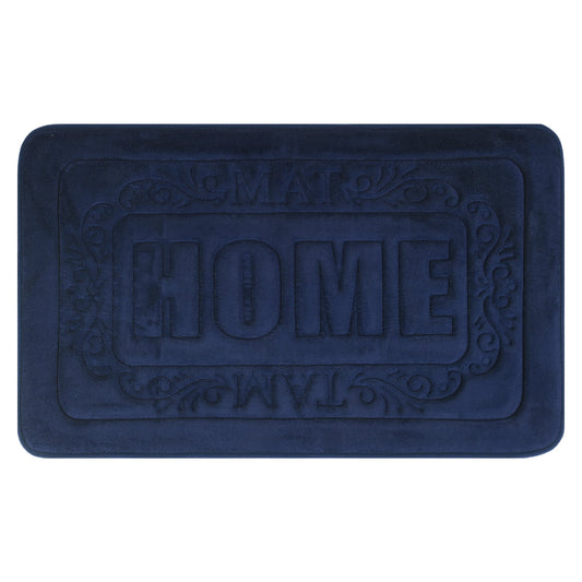 Unique Bargains Memory Foam Bath Mat Soft Non Slip Rug Blue 18" x 26"