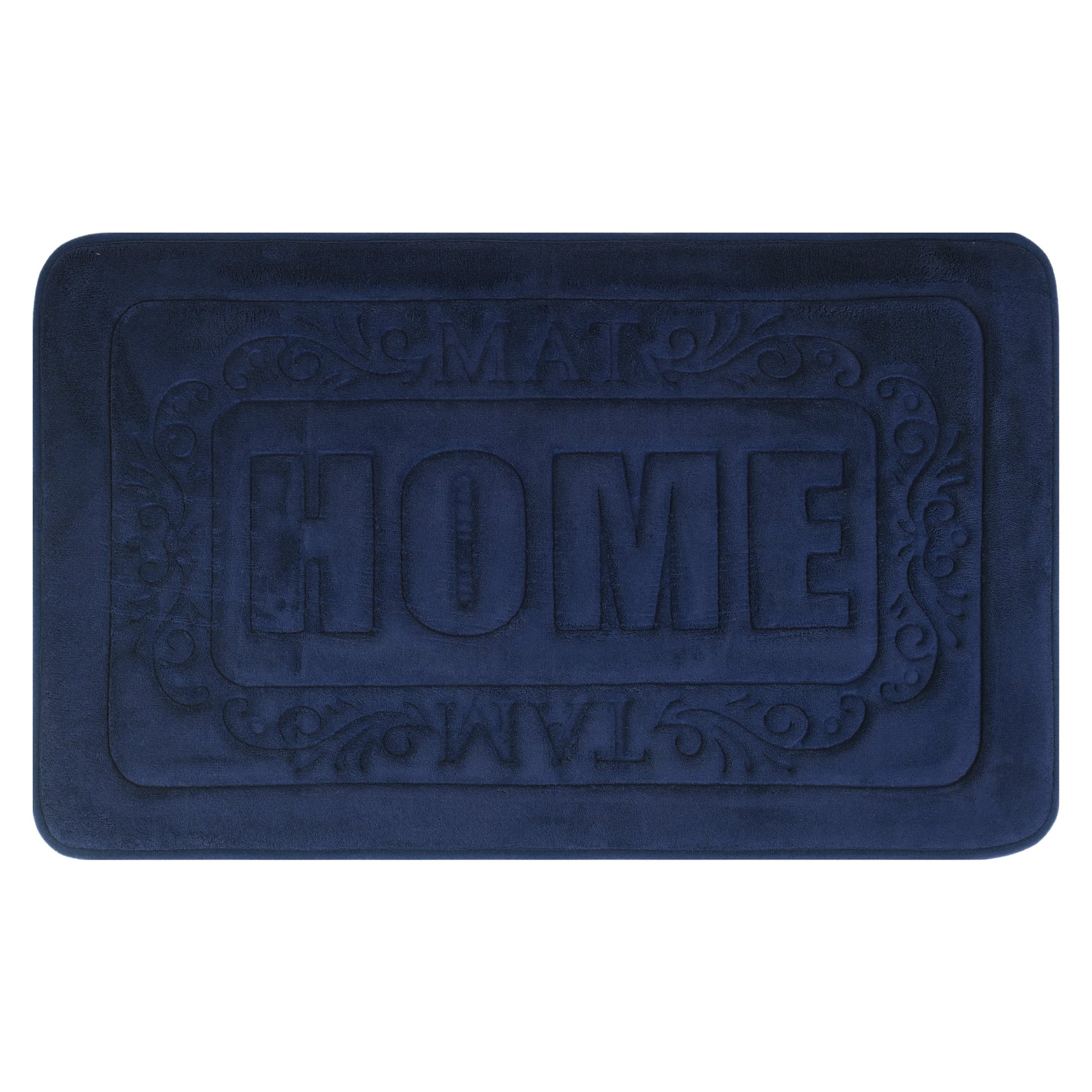 Unique Bargains Memory Foam Bath Mat Soft Non Slip Rug Blue 20" x 32"