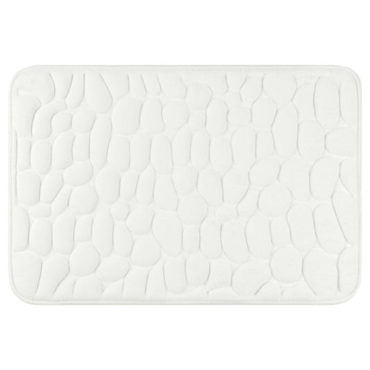 Unique Bargains Memory Foam Bathroom Rugs Ultra Soft Bath Mat Quick Dry Bath Carpet Rug Milky White 16"x24"