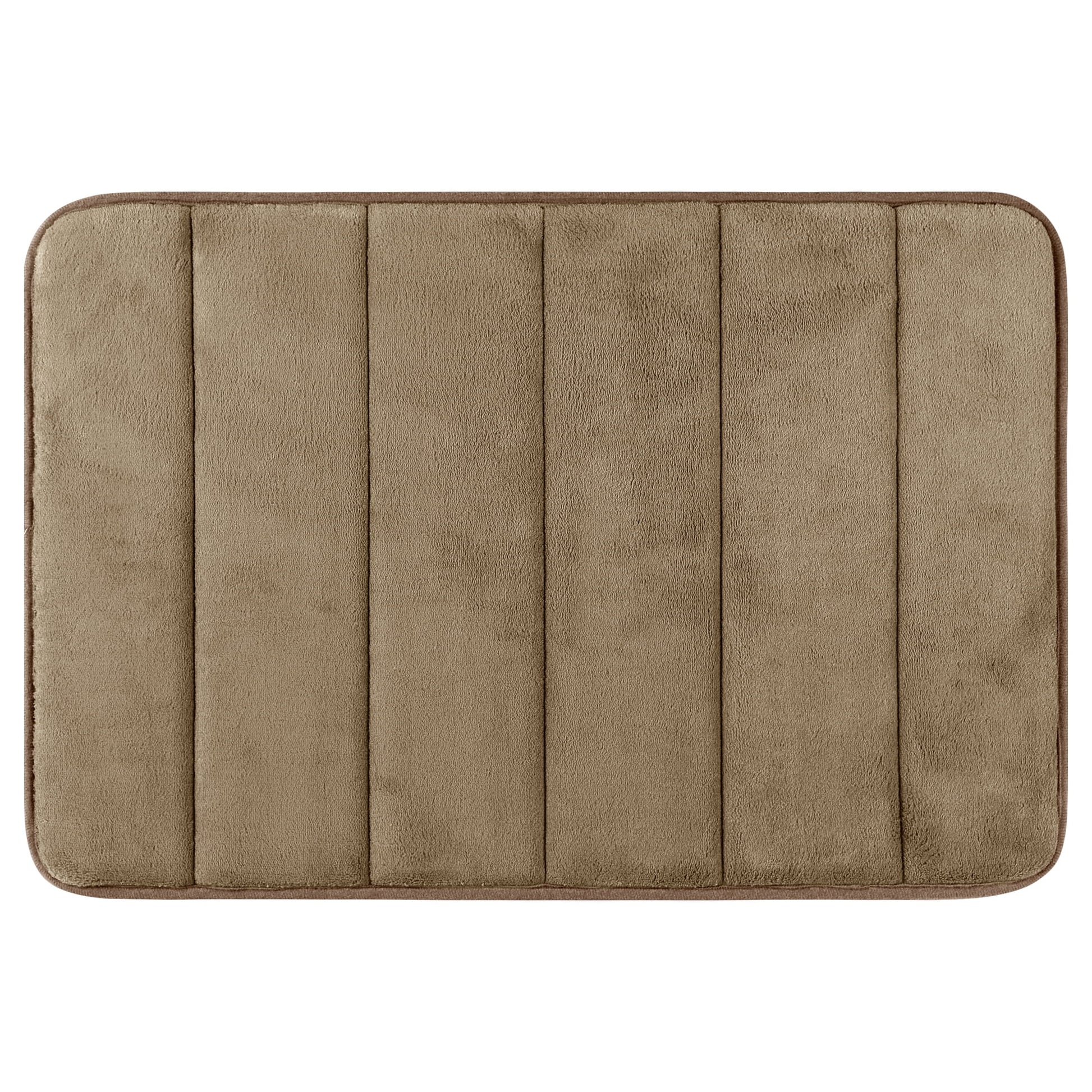 Unique Bargains Non Slip Bathroom Rug Soft Bathroom Mat Quick Dry Anti Skid Bath Rugs Brown 16"x24"