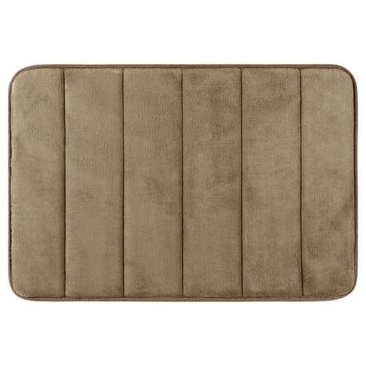 Unique Bargains Non Slip Bathroom Rug Soft Bathroom Mat Quick Dry Anti Skid Bath Rugs Brown 16"x24"