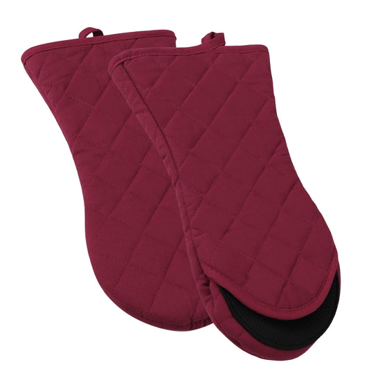 Unique Bargains Manoplas para Horno Soporte para Guantes Resistente Al Calor para Utensilios de Cocina Calientes, 1 Par Rojo