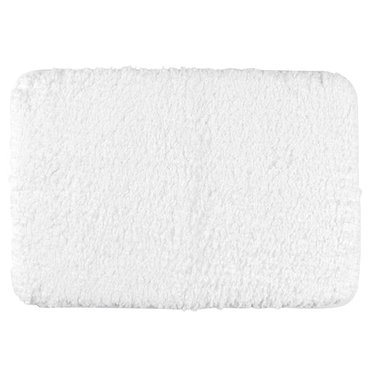 Unique Bargains Non-Slip Thick Microfiber Soft Plush Bathroom Mat Quick Dry Bath Rug White 20"x32"