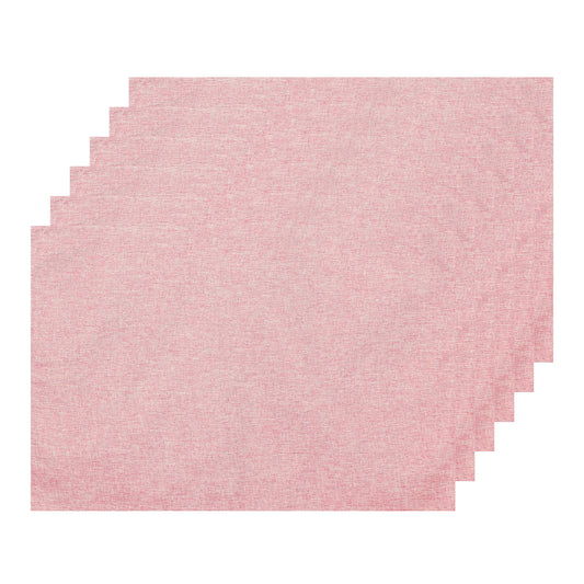 Unique Bargains Placemats Set of 6 Heat Resistant Place Imitation Linen Place Table Mats Light Pink