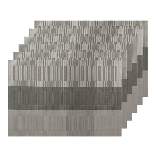 Unique Bargains Placemats Set of 6, Heat-Resistant Placemat, Polyvinyl Chloride Place Mats Dark Grey 18x12 inch
