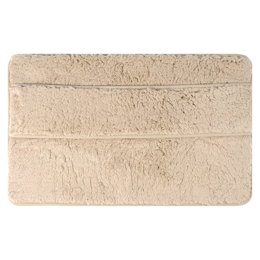 Unique Bargains Plush Shaggy Rugs Mat Absorbent Bath Rugs Brown 16" x 24"