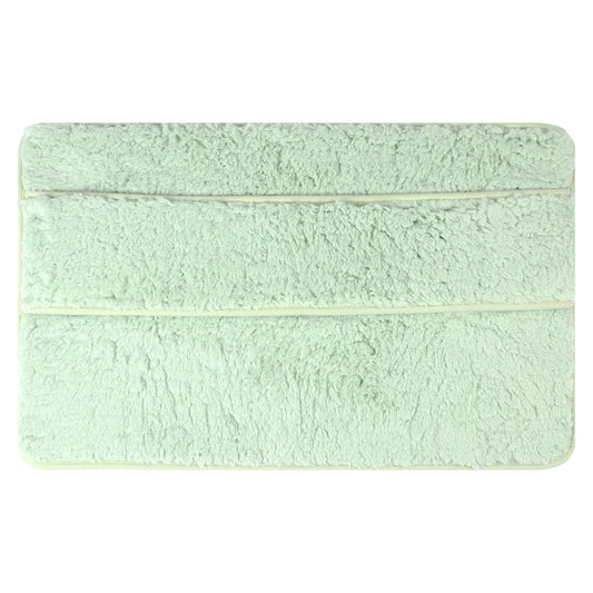 Unique Bargains Plush Shaggy Rugs Mat Absorbent Bath Rugs Green 16" x 24"