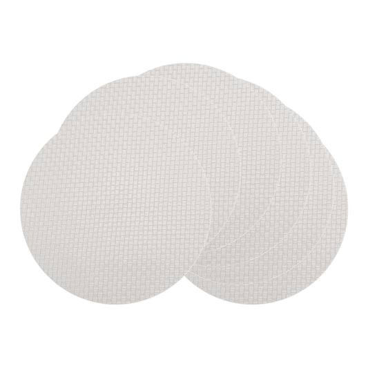 Unique Bargains Round Placemats 6pcs Faux Leather Placemats Light Gray 15"x15"