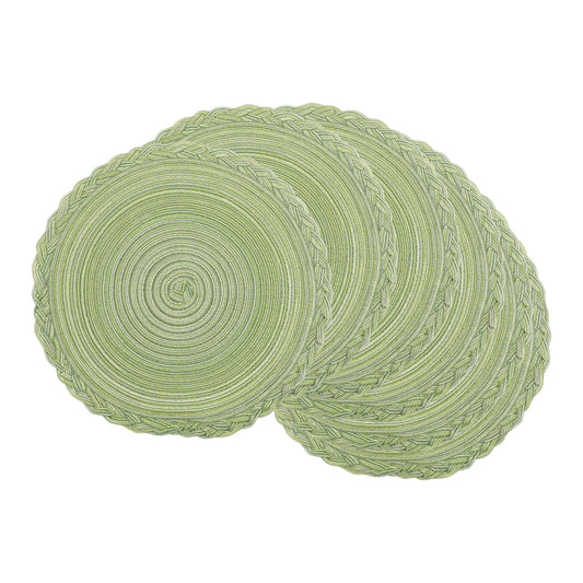 Unique Bargains Rustic Placemats Set of 6 Placemats Kitchen Table Mat Green