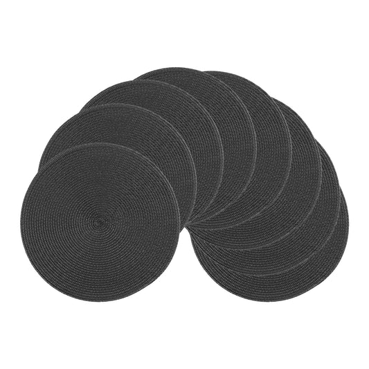 Unique Bargains Rustic Placemats Set of 6 Woven Placemats Black