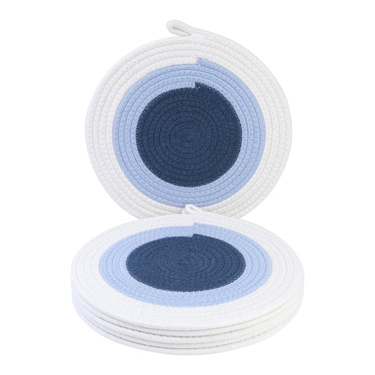 Unique Bargains Set of 6 Farmhouse Placemats for Dining Table Decor Indoor Outdoor Blue