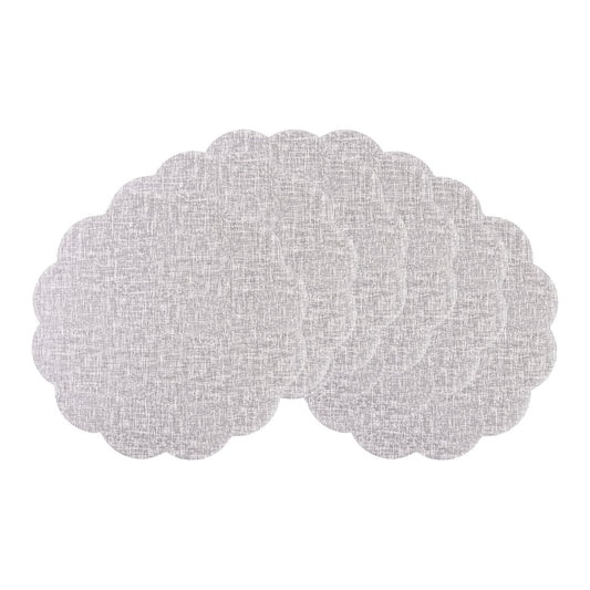 Unique Bargains Set of 6 Flower Placemats for Kitchen Gray 15*15in