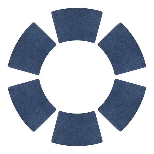 Unique Bargains Set of 6 Place Mat Faux Leather Table Placemats Washable Dark Blue 19x12in