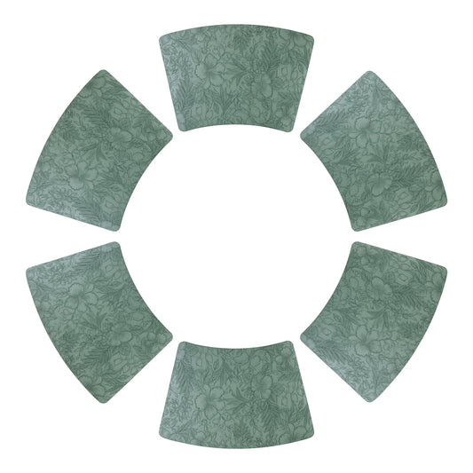 Unique Bargains Set of 6 Place Mat Faux Leather Table Placemats Washable Green 19x12in