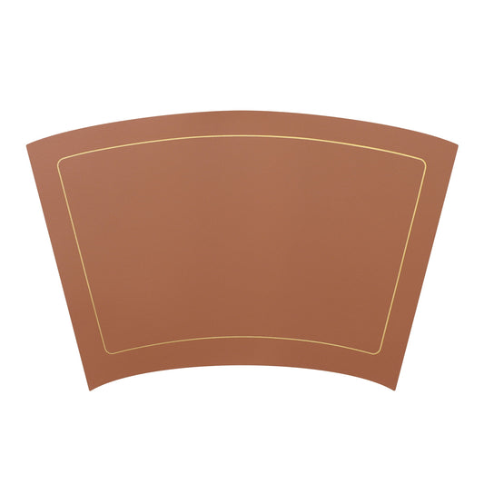 Unique Bargains Set of 6 Wedge Faux Leather Heat Resistant Wipe Clean Round Table Mats Brown