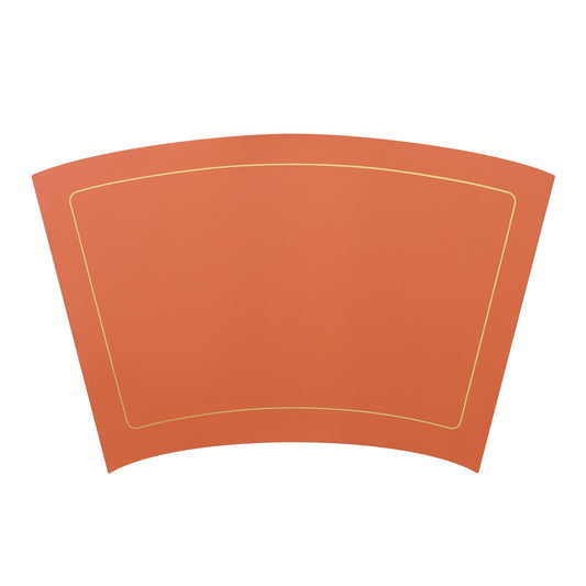 Unique Bargains Set of 6 Wedge Faux Leather Heat Resistant Wipe Clean Round Table Mats Orange