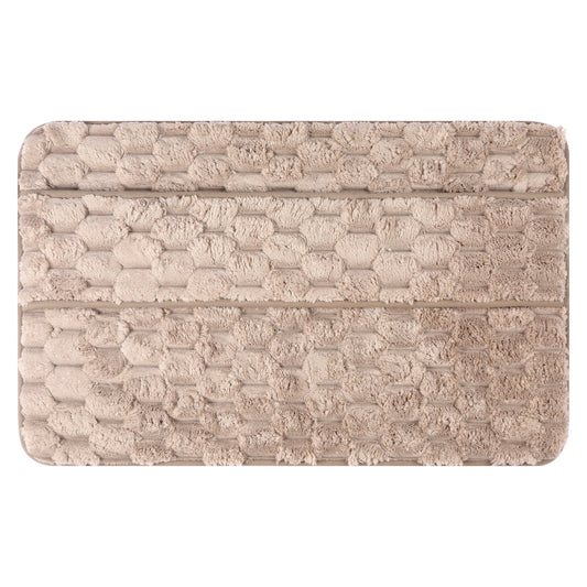 Unique Bargains Soft Absorbent Non-Slip Washable Bath Mat Brown 20" x 32"