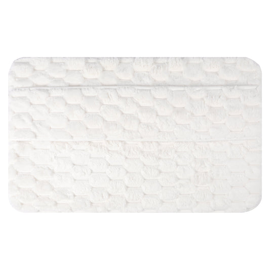 Unique Bargains Soft Absorbent Non-Slip Washable Bath Mat White 20" x 32"