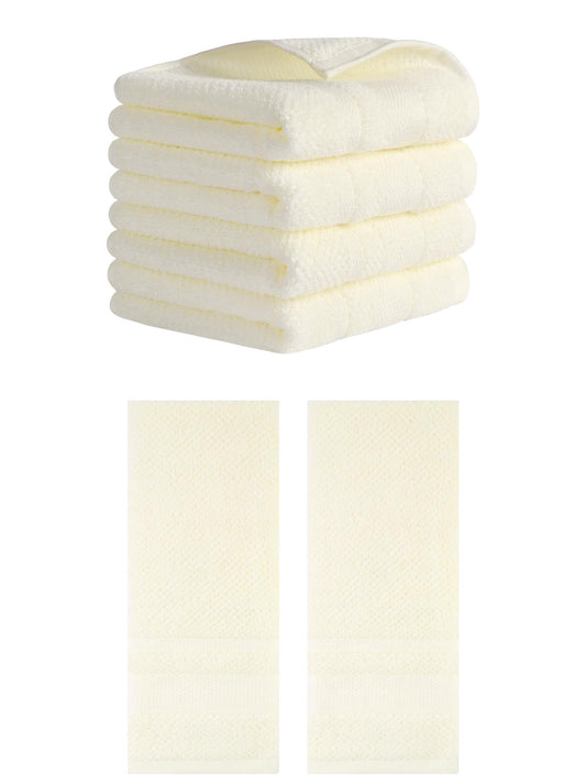 Unique Bargains Solid Hand Towels Absorbent Towel for Bath Kitchen White 6 Pack