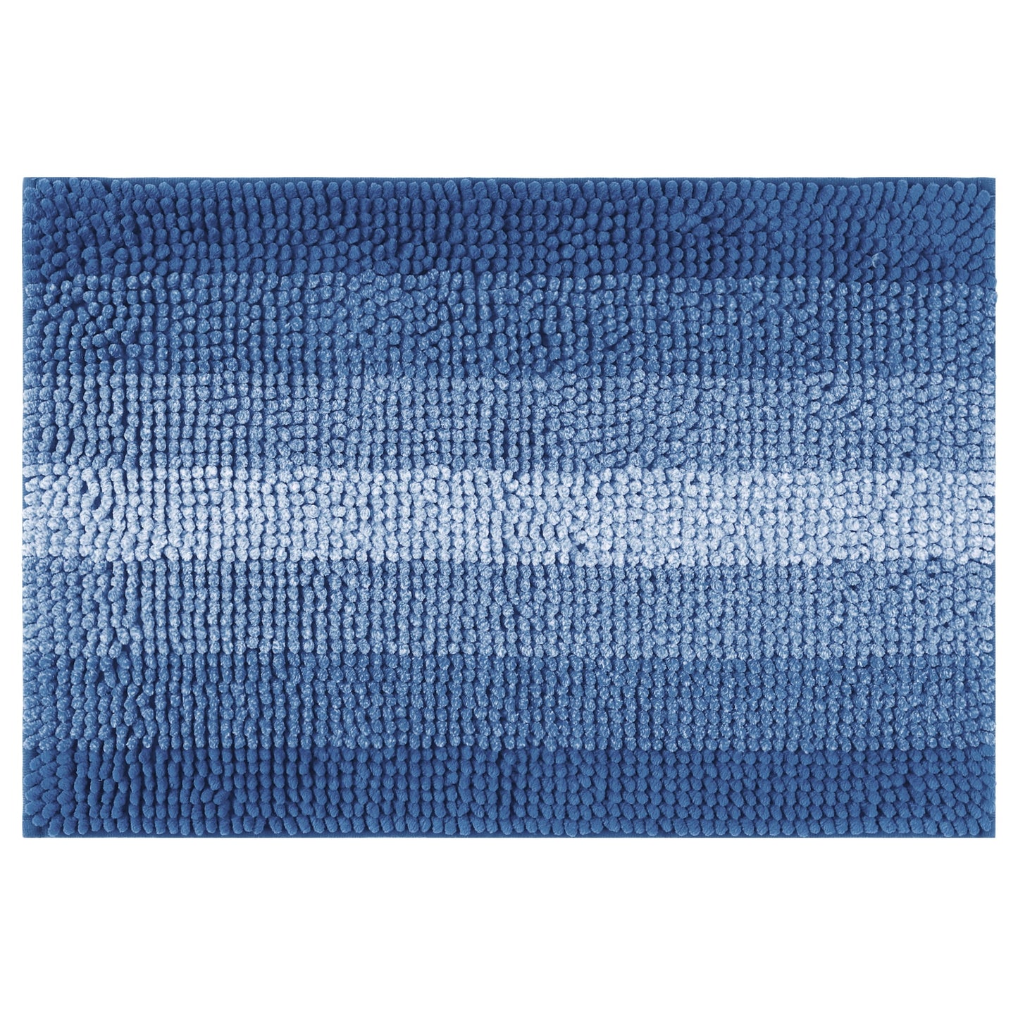 Unique Bargains Striped Bathroom Rugs Non-Slip Bath Carpet Bath Mats Navy Blue-1 16"x24"