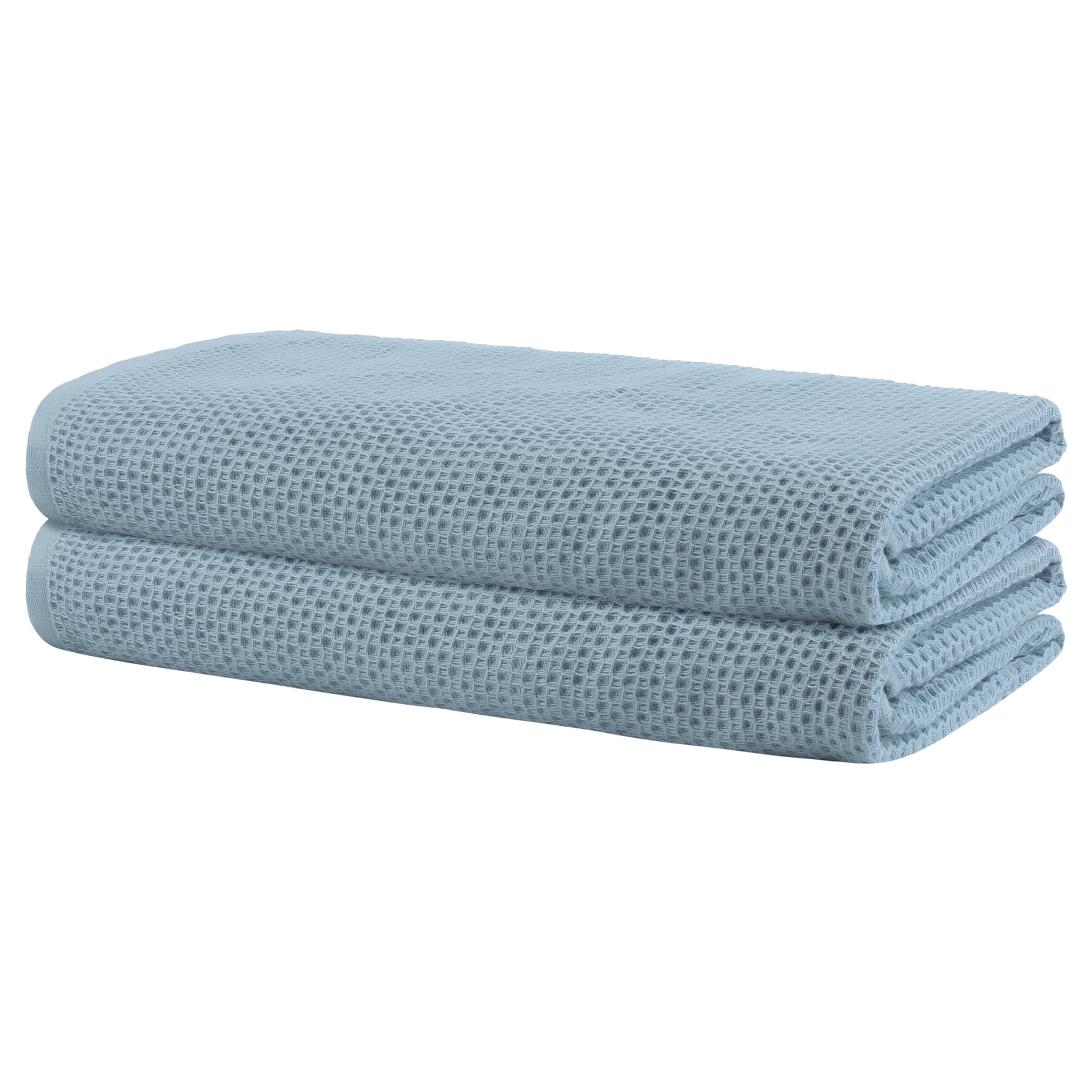 Unique Bargains Juego de 2 Toallas de BaÃ±o de AlgodÃ³n, Suaves y Muy Absorbentes, Color Azul, 28 x 56 Pulgadas
