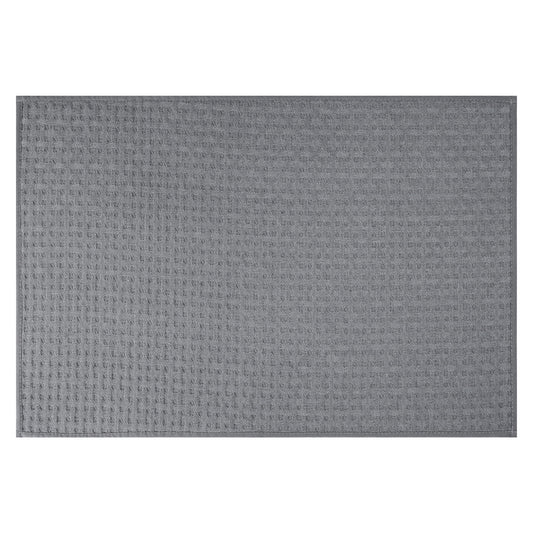 Unique Bargains Weaving Pattern Soft Absorbent Bath Mat Grey 24" x 36"