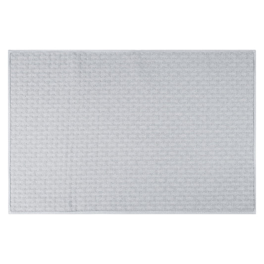 Unique Bargains Weaving Pattern Soft Absorbent Bath Mat Light Grey 24" x 36"