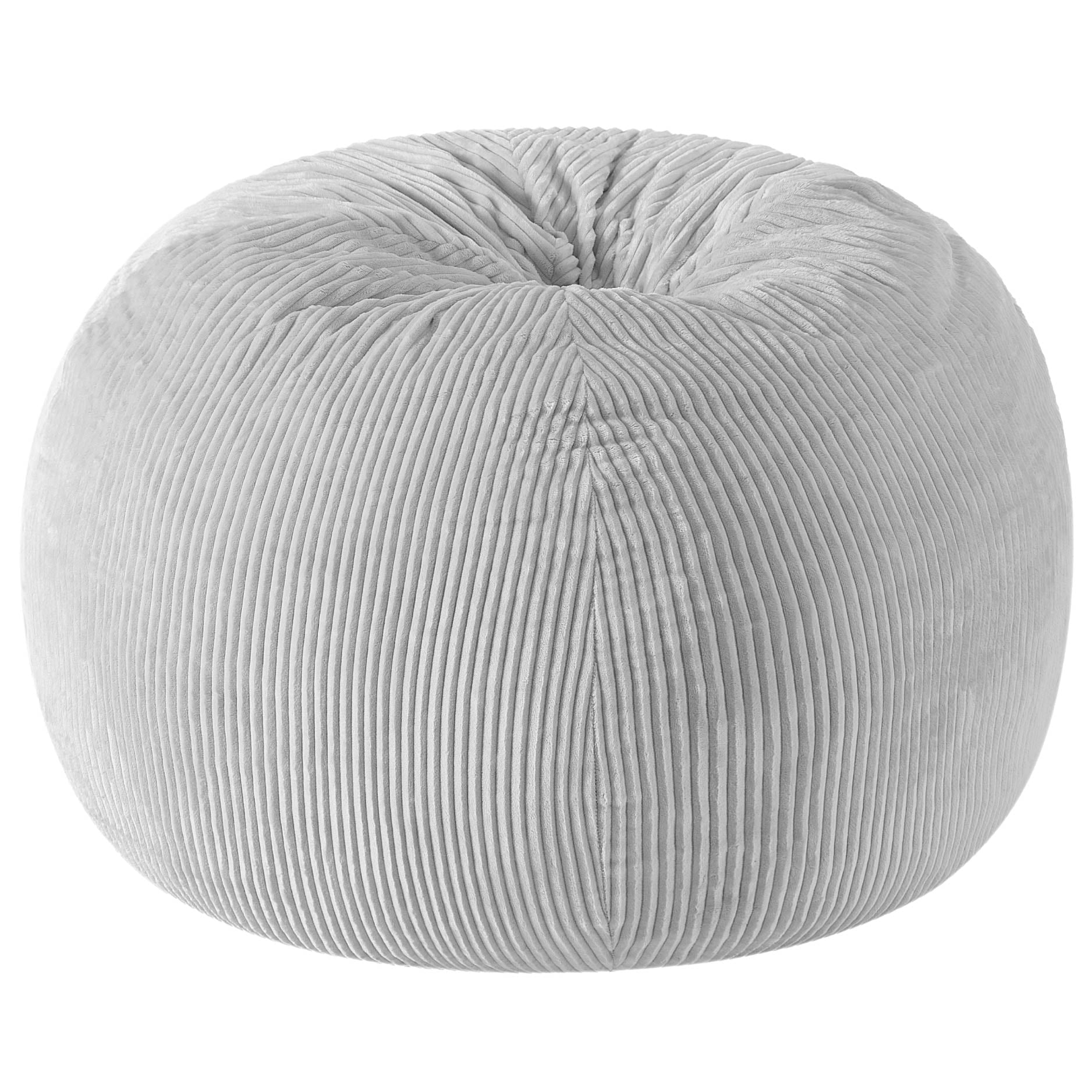 Urban Shop , Ribbed Compressed Foam Kids and Teen Chair, Platinum Silver